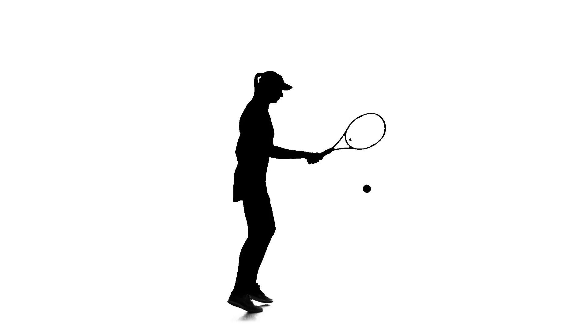 1920x1080 Tennis In The Sports Form Fills Ball Racket Edge. Silhouette. Slow
