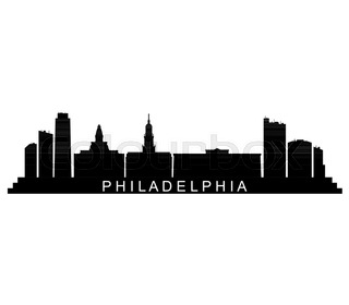 320x280 Philadelphia, Pennsylvania Skyline Detailed Vector Silhouette