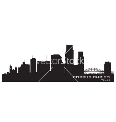 380x400 Corpus christi texas skyline detailed silhouette vector 1861486  +