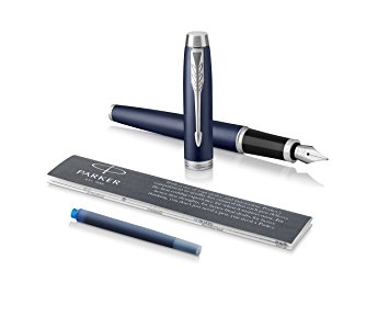 355x288 Parker Im Fountain Pen, Matte Blue, Medium Nib With Blue Ink
