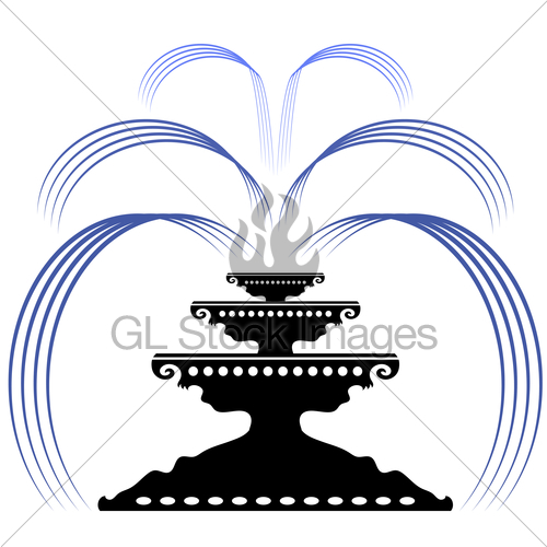 500x500 Retro Fountain Silhouette Icon Gl Stock Images