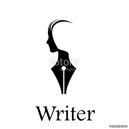 500x500 Vector Sign Writer. Fountain Pen, Head Of A Person Stock Image