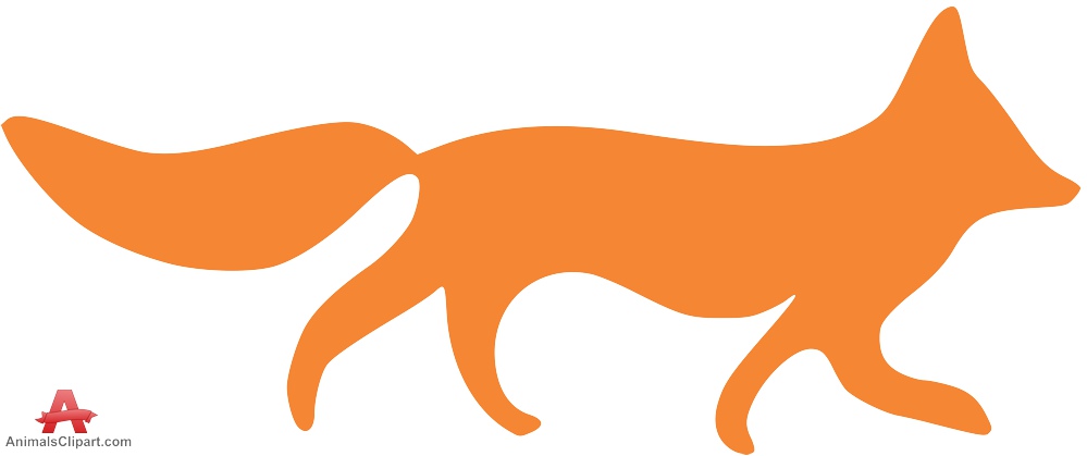 999x419 Orange Fox Silhouette Free Clipart Design Download