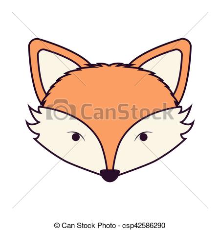 450x470 Silhouette Light Brown Color Of Fox Face Vector Illustration Eps