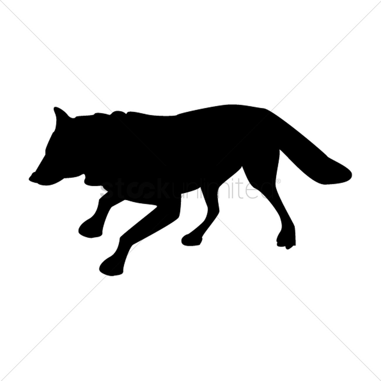 1300x1300 Silhouette Of Fox Vector Image
