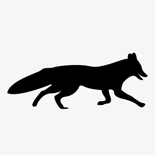 512x512 Fox Silhouette, Animal, Projection, Black Silhouette Png Image