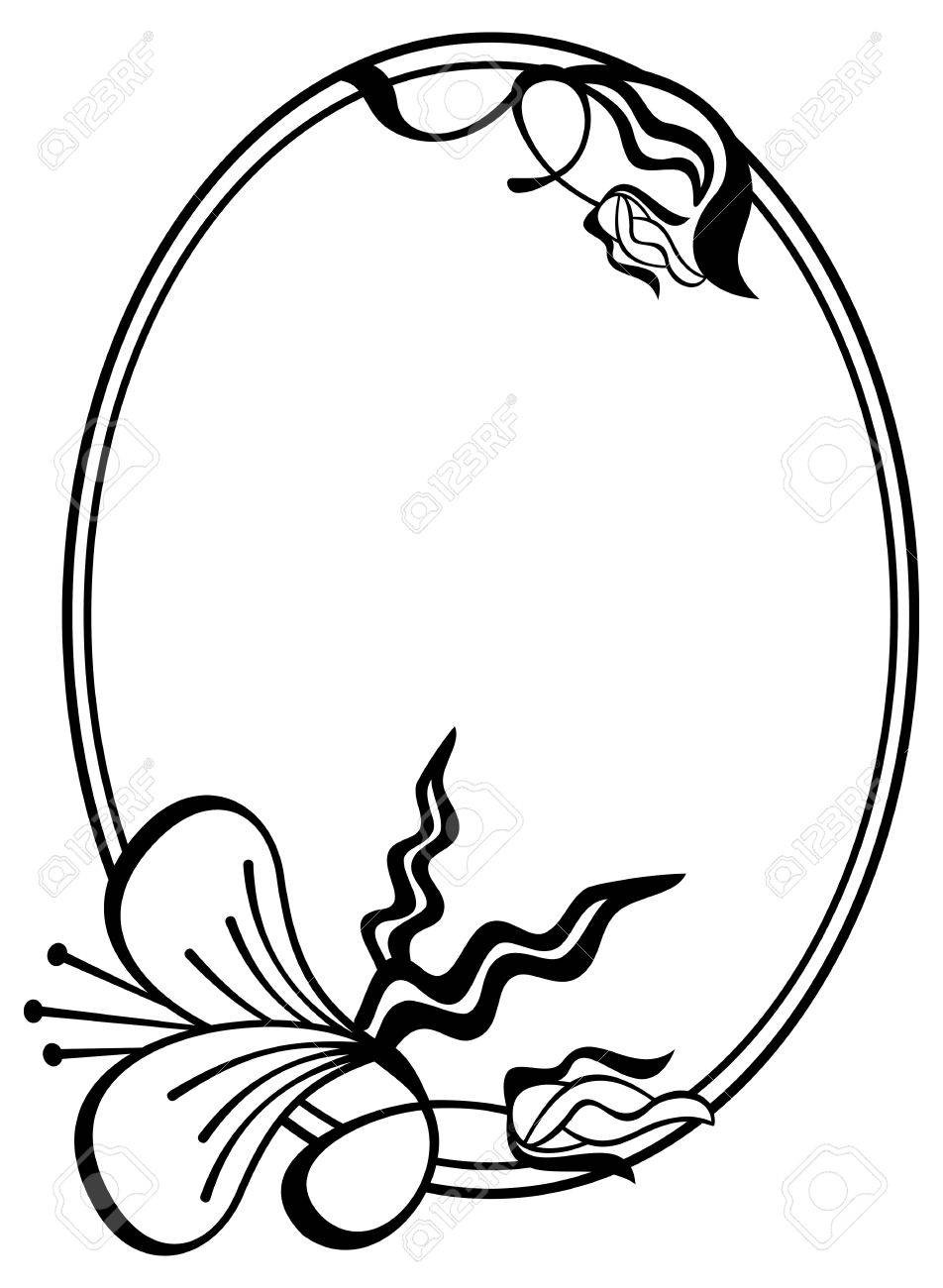 952x1300 Beautiful Silhouette Frame Simple Black And White Oval Endearing