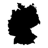 160x160 Black Simplified Flat Silhouette Map Of France. Vector Country