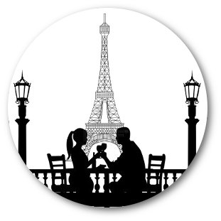 311x311 Love In Paris France Romantic Eiffeltower Silhouette By Kalandor