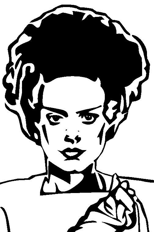 504x756 Bride Of Frankenstein Stencil Ness Frankenstein