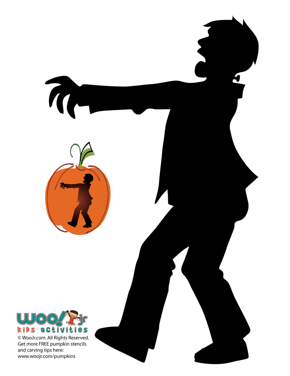 1000x1294 Frankenstein Silhouette Pumpkin