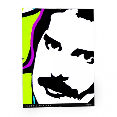 458x458 Poster Pop Freddie Mercury + Glass Frame By