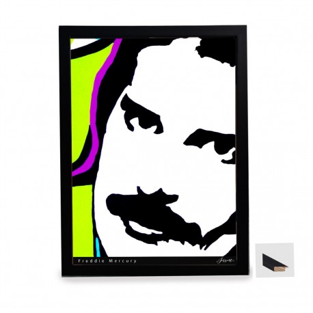 458x458 Poster Pop Freddie Mercury + Wood Frame By