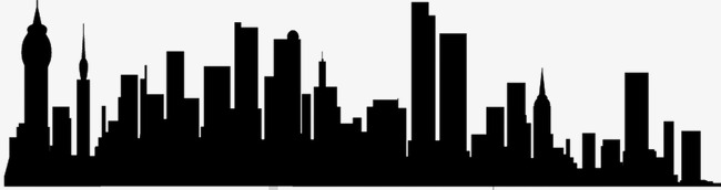 650x172 Building Silhouette, Real Estate, Hand Painted Building