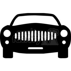 300x300 Royalty Free Front Of A Car Silhouettes 379751 Vector Clip Art