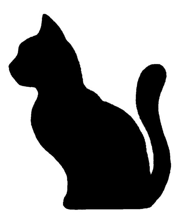 600x702 Clip Art Cat Outline Silhouette Free Download On Lemonize