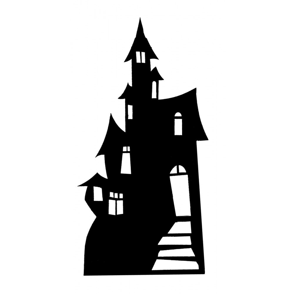 1000x1000 Clipart Haunted House Silhouette Ripping Png