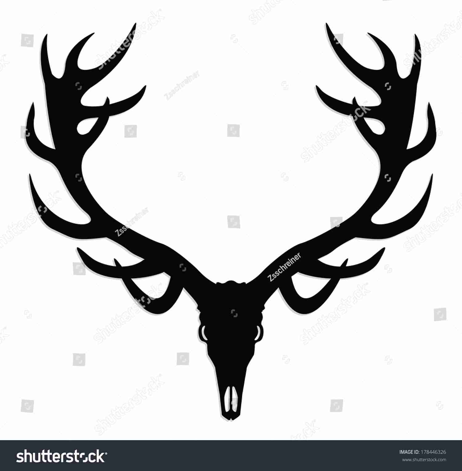 1500x1528 Deer Antler Head Silhouette Clipart Svg Free Brilliant Antlers