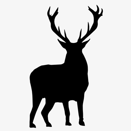 512x512 Deer Silhouette, Animal, Projection, Black Silhouette Png Image