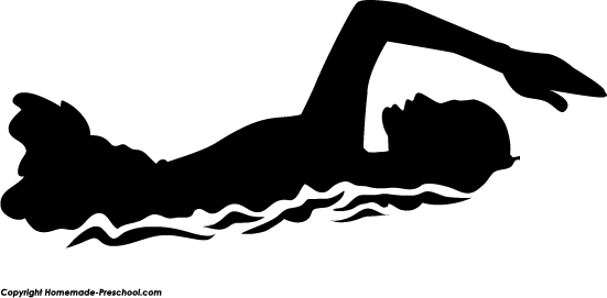 551x271 Silhouette Clipart Swimmer