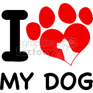 300x300 Royalty Free Royalty Free Rf Clipart Illustration I Love My Dog
