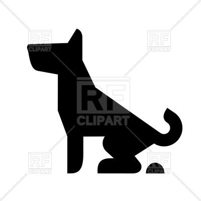 400x400 Black Dog Toilet Icon Royalty Free Vector Clip Art Image