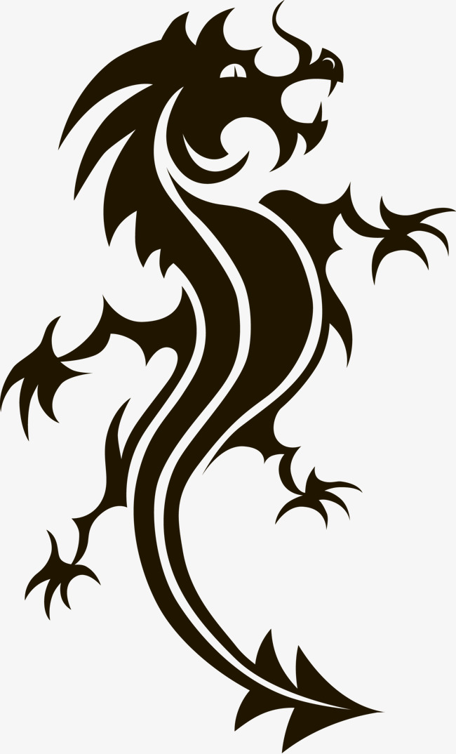 650x1074 Chinese Dragon Silhouette Vector, Sketch, China, Vector