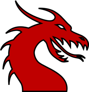 288x298 Dragon Head Silhouette Red Clip Art