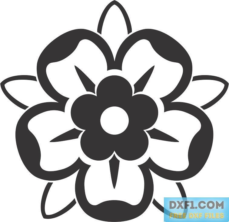 756x730 Heraldic Flower Bud Silhouette