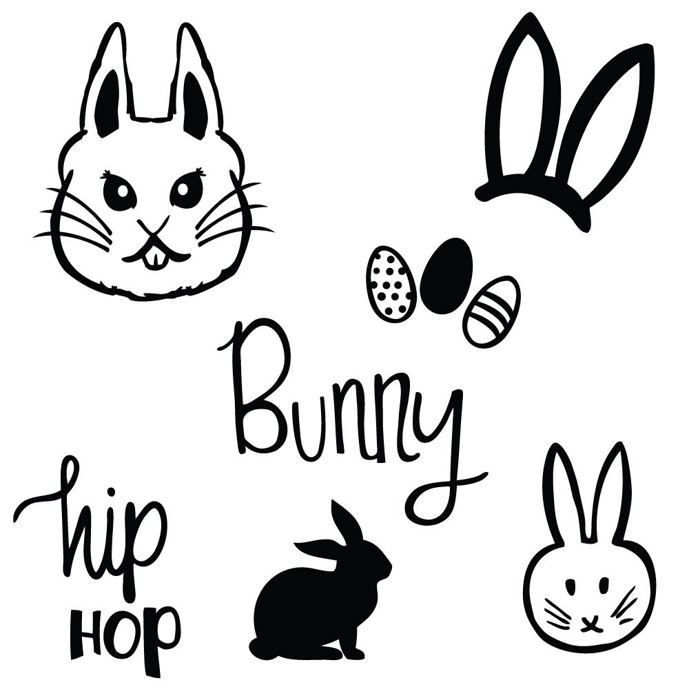 1000x1000 Easter Bunny Cut Files
