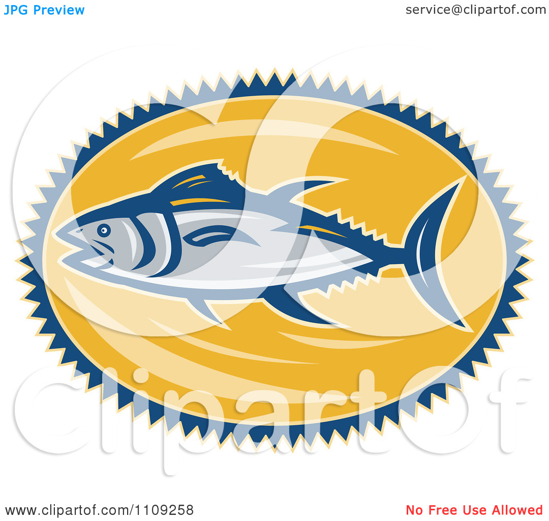 1080x1024 Silhouette Of Tuna Clipart Retro Bluefin Tuna Fish Over A Yellow