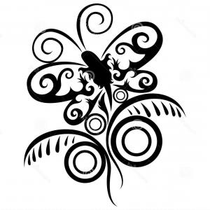 300x300 Black Butterfly Flower Silhouette Isolated Gm Createmepink