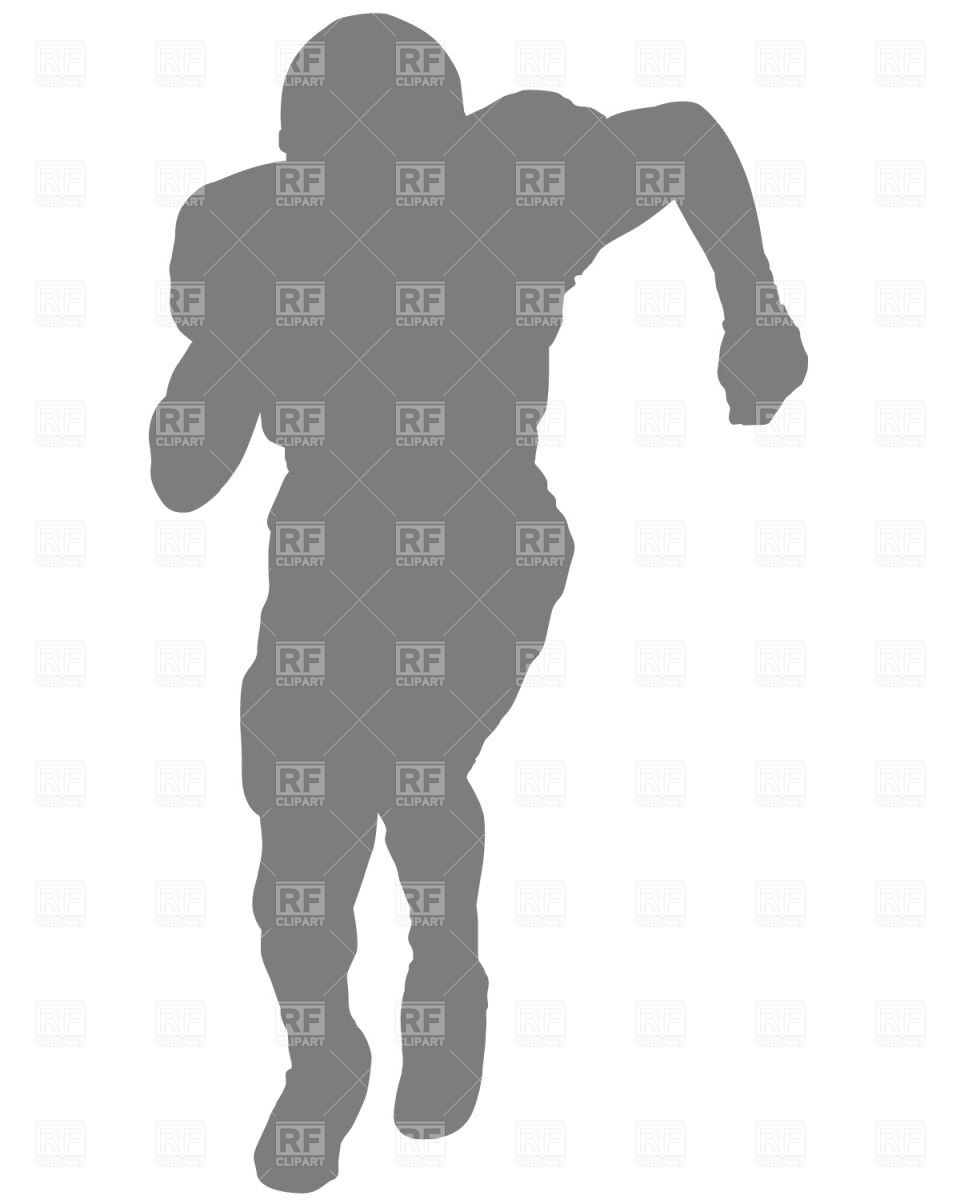 960x1200 Running American Football Player Silhouette Royalty Free Vector