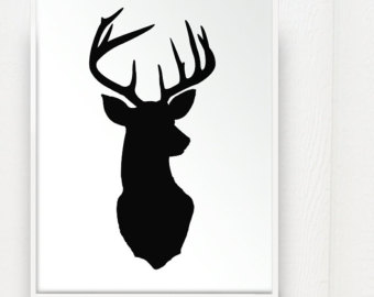 340x270 Brown Deer Head Silhouette Clipart Collection