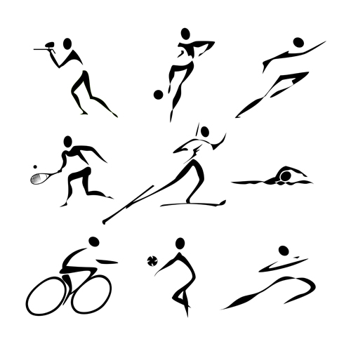 500x500 Different Olympic Sports People Silhouettes Vector 05