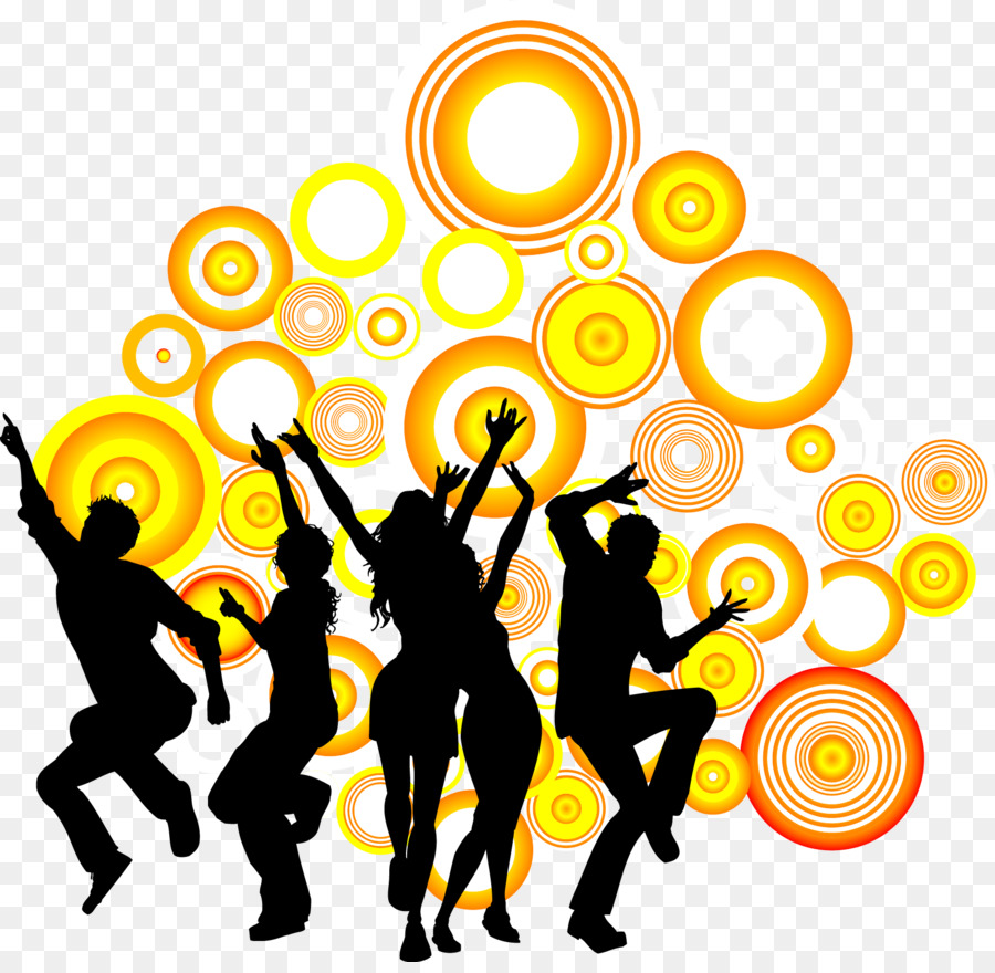 900x880 Dance Party Silhouette Royalty Free