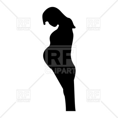400x400 Pregnant Woman Black Silhouette Royalty Free Vector Clip Art Image