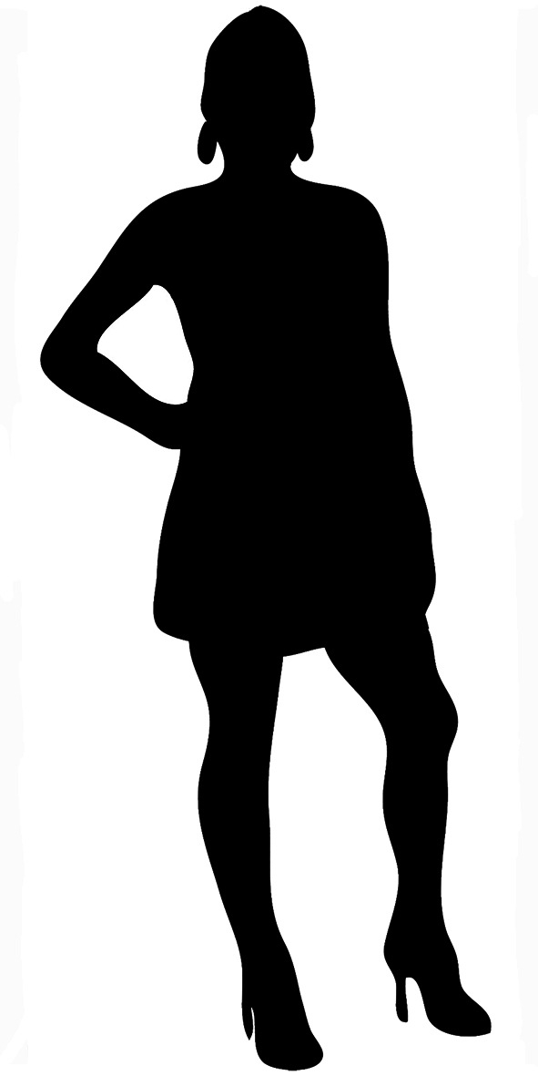 591x1181 Woman Clipart Black And White Silhouette