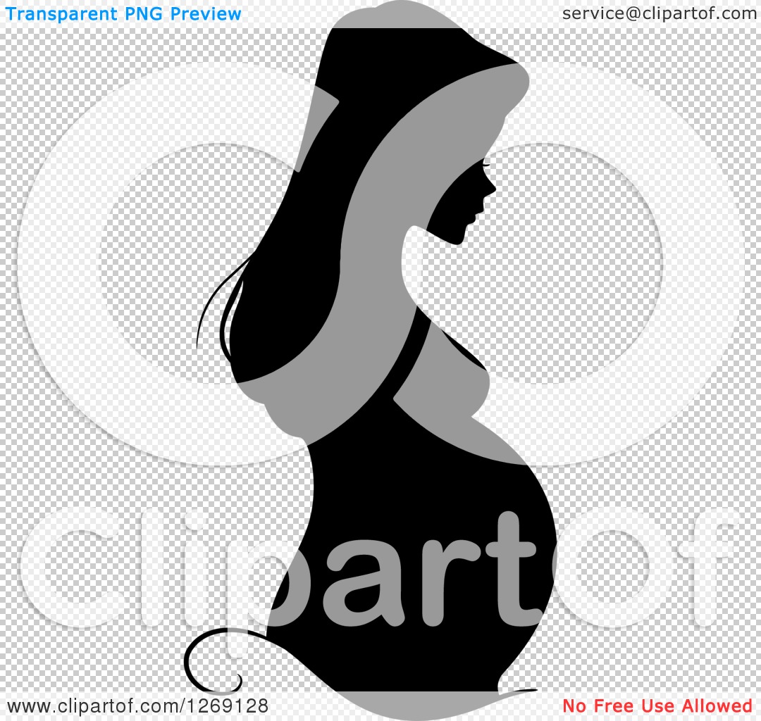 1080x1024 Clipart Of Silhouetted Black Pregnant Woman In Profile