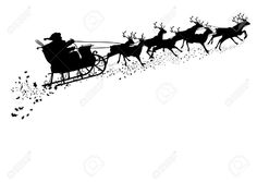 236x167 Christmas Santa Reindeer Sleigh Silhouette Design, Silhouettes