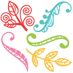 300x300 Flourish Leaf Set Svg Scrapbook Cut File Cute Clipart Files