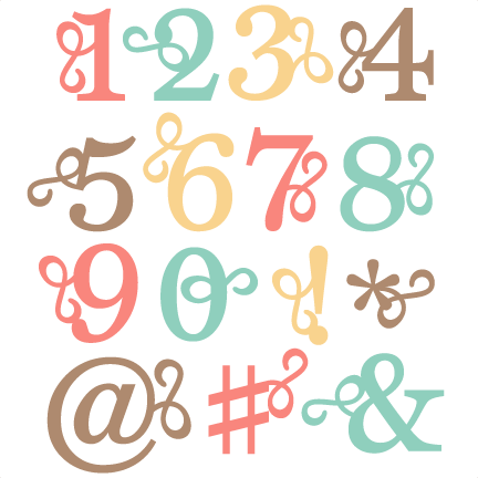 432x432 Flourish Number Set Svg Scrapbook Cut File Cute Clipart Files