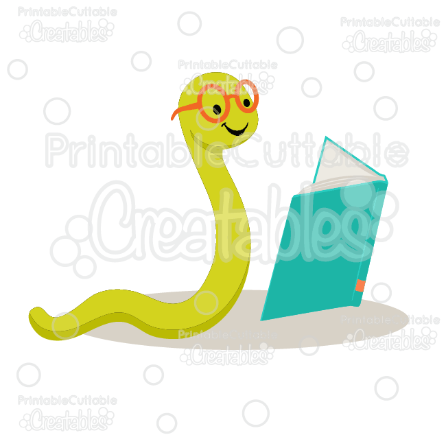 650x650 Cute Bookworm Svg Cut File Amp Clipart