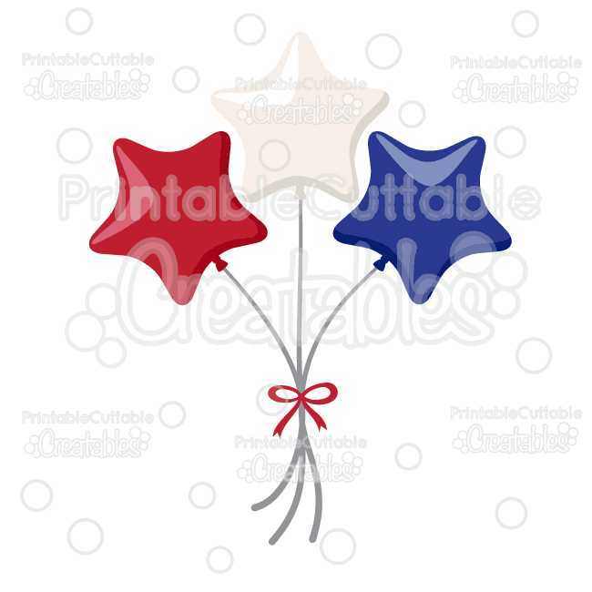 650x650 Patriotic Star Balloons Svg Cut Files