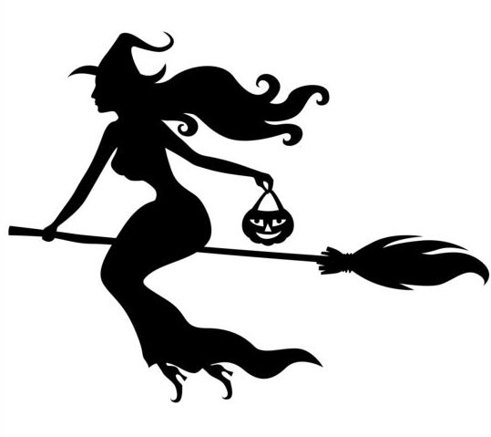 539x479 Witch Fly Silhouette Vector Set 03