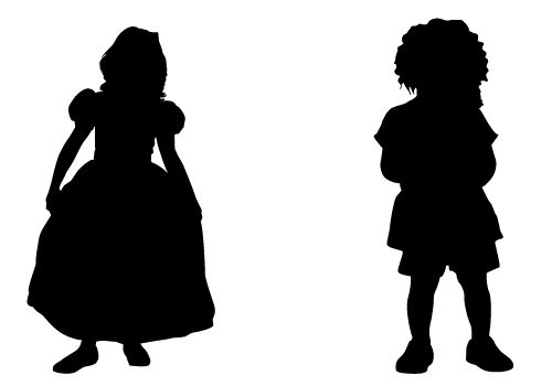 500x350 Stylish Kids Silhouette Vector Free Download Silhouette Clip Art