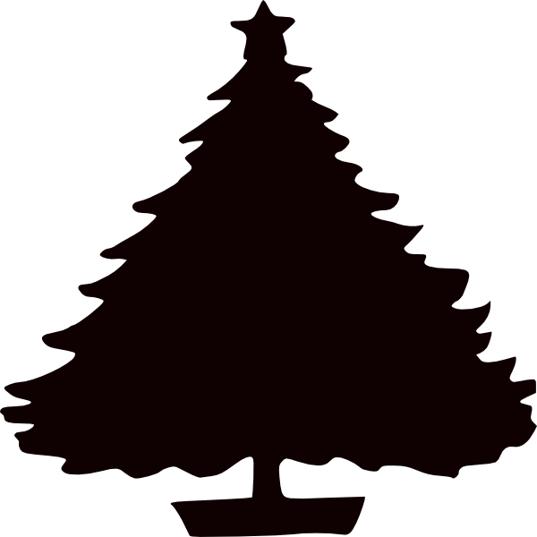 600x600 Black Christmas Tree Silhouette Clip Art At Clker Com Vector Free