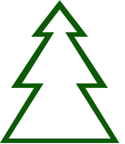 252x290 Green Christmas Tree Silhouette Clipart