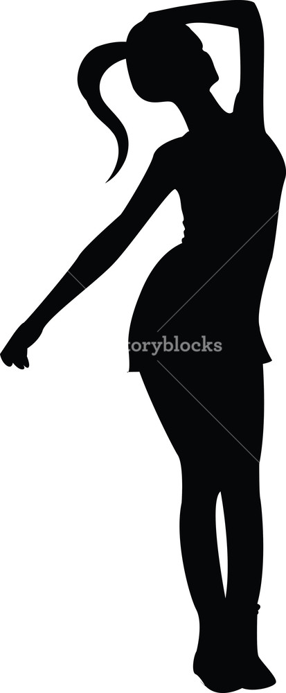 413x1000 Vector Woman Silhouette Royalty Free Stock Image