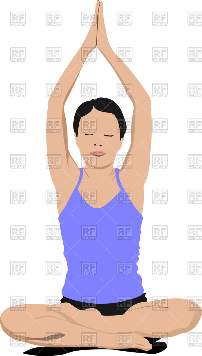 683x1200 Silhouette Of Woman In Yoga Pose Lotus Royalty Free Vector Clip
